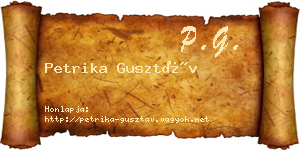 Petrika Gusztáv névjegykártya