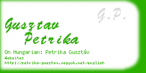 gusztav petrika business card